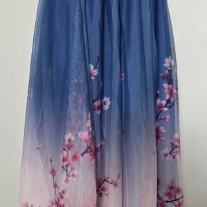 An elegant skirt, mesh fabric with cherry blossom, medium size.